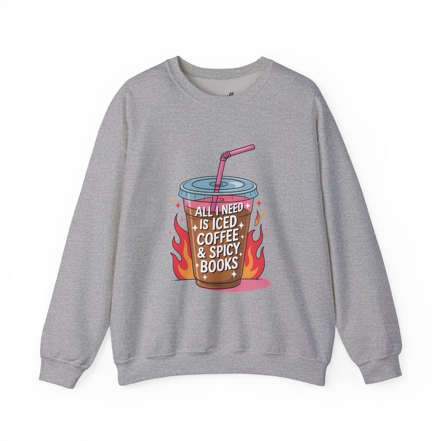Iced Coffee & Spicy Books Sweatshirt - Unisex Crewneck