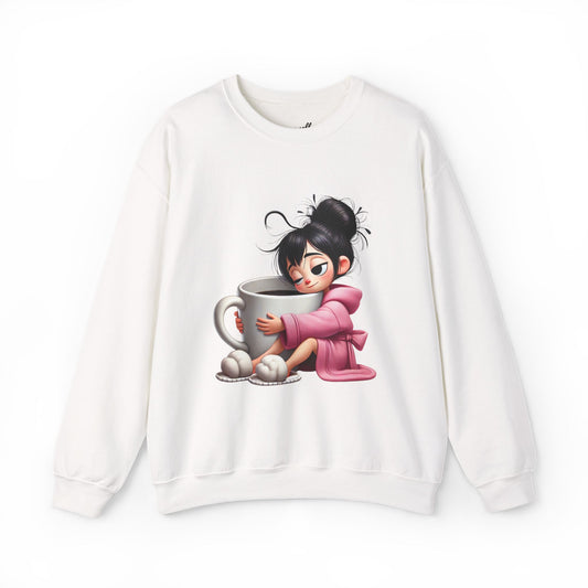 Girl Hugging Coffee - Sweatshirt