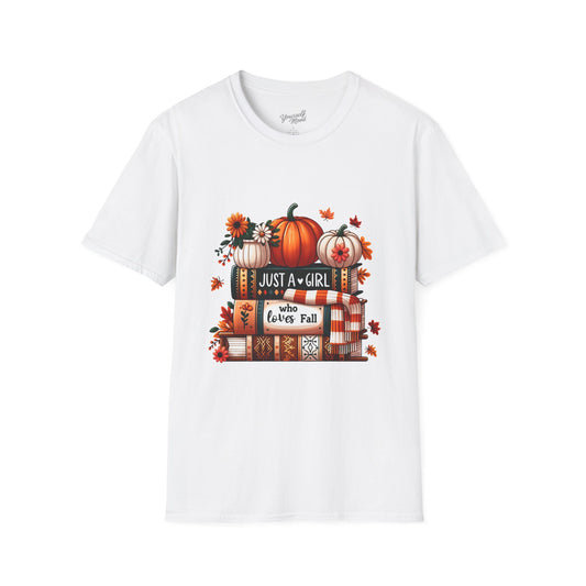 Fall Vibes T-Shirt for Girls, Just a Girl Who Loves Fall Tee