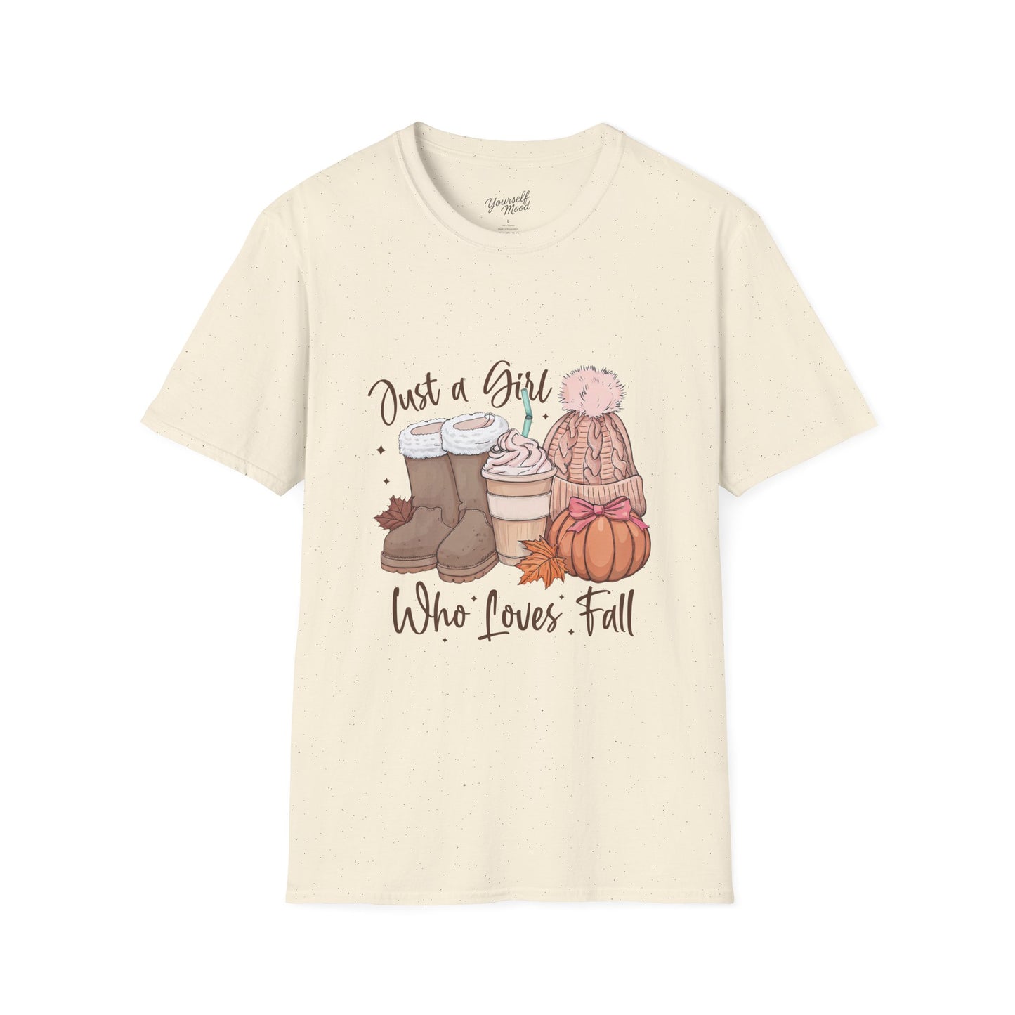 "Just a Girl Who Loves Fall" Softstyle T-Shirt, Tee Seasonal Fashion, Gift for, Halloween Celebration Wear