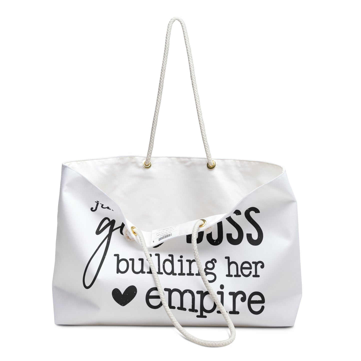 Just a Girl Boss - Weekender Bag | Stylish Tote for Travel, Beach, Gym, Gifts, Empowerment