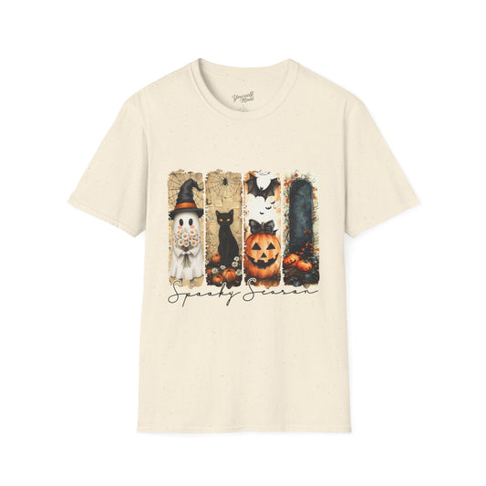 Spooky Season T-Shirt, Halloween Tee, Cute Cat T-Shirt, Pumpkin Design Apparel