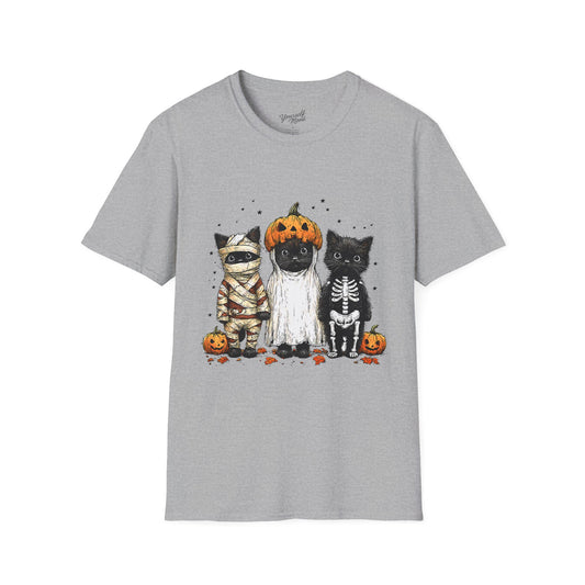 Halloween Cat T-Shirt, Fun, Unisex tee, Spooky cats Lovers Gift