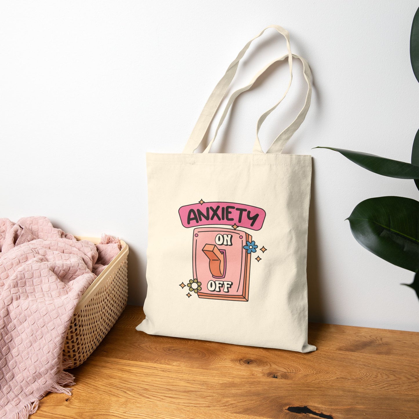Anxiety Off Cotton Tote Bag - Eco-Friendly Shopping Bag