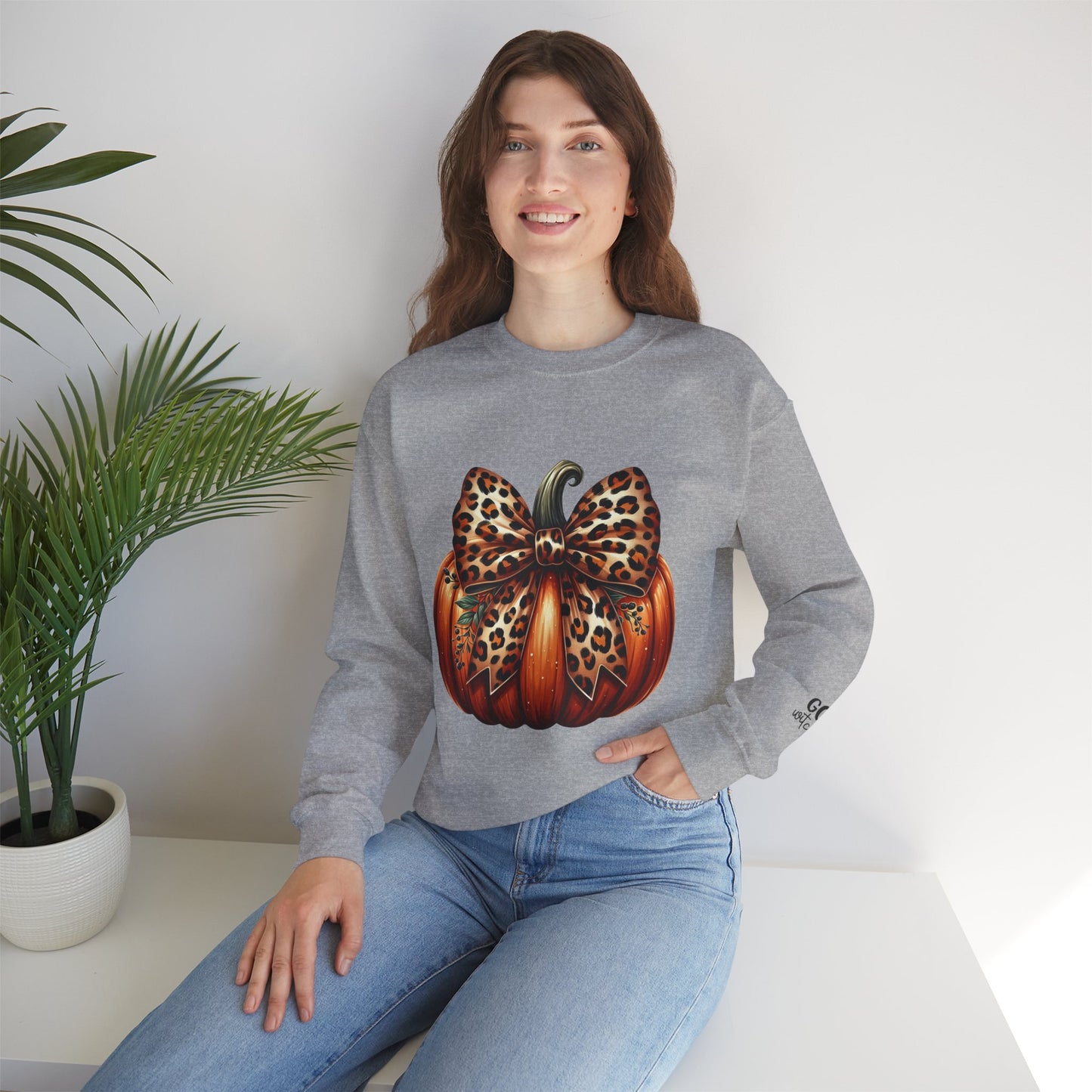 Leopard Pumpkin Sweatshirt | Fall Fashion, Halloween Apparel, Cozy Crewneck