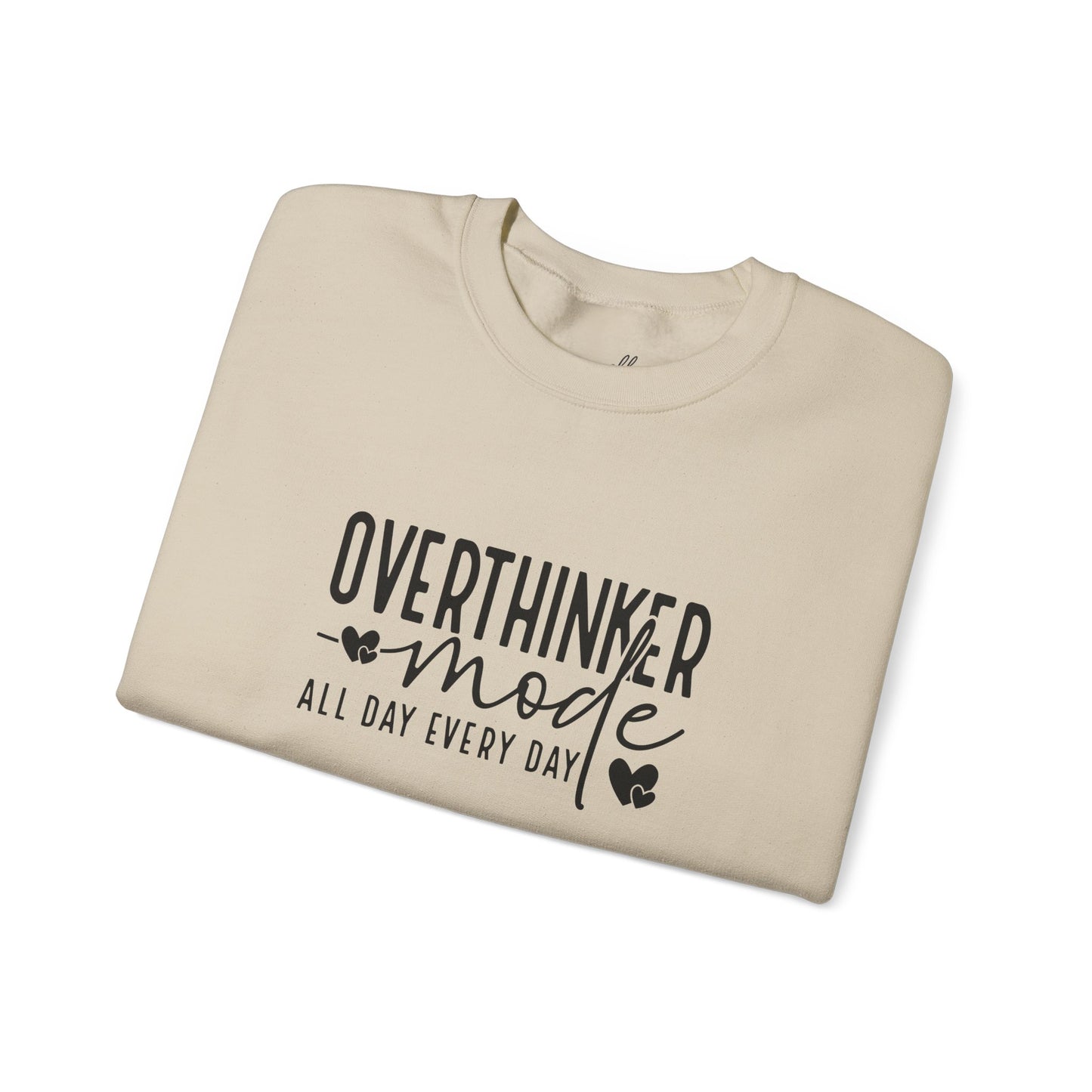 Overthinker Mode Crewneck Sweatshirt - Casual Wear, Unisex Fashion