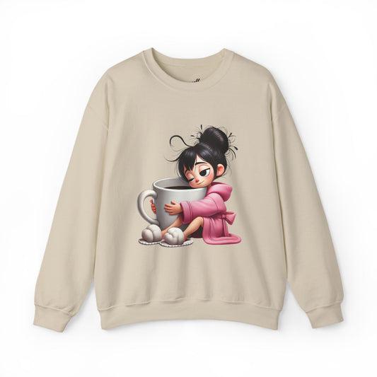 Girl Hugging Coffee - Sweatshirt