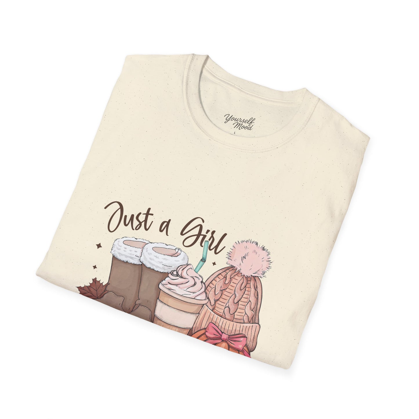 "Just a Girl Who Loves Fall" Softstyle T-Shirt, Tee Seasonal Fashion, Gift for, Halloween Celebration Wear