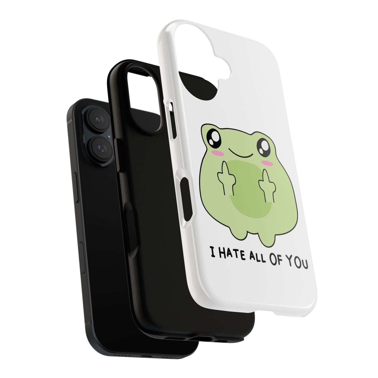 Phone Case — Cute Frog Giving Middle Fingers "I Hate All Of You"