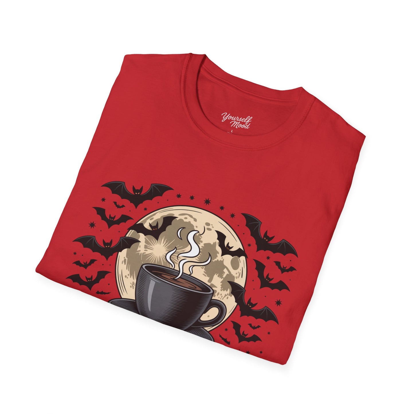 Nightmare Before Coffee T-Shirt, Unisex Softstyle Tee, Halloween Shirt, Coffee Lover Gift, Spooky Vibes Apparel