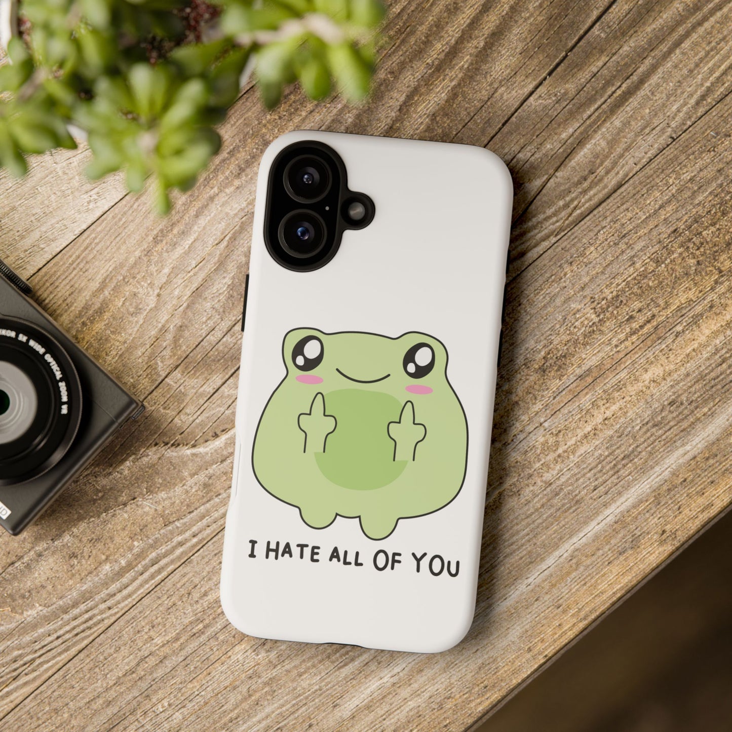 Phone Case — Cute Frog Giving Middle Fingers "I Hate All Of You"