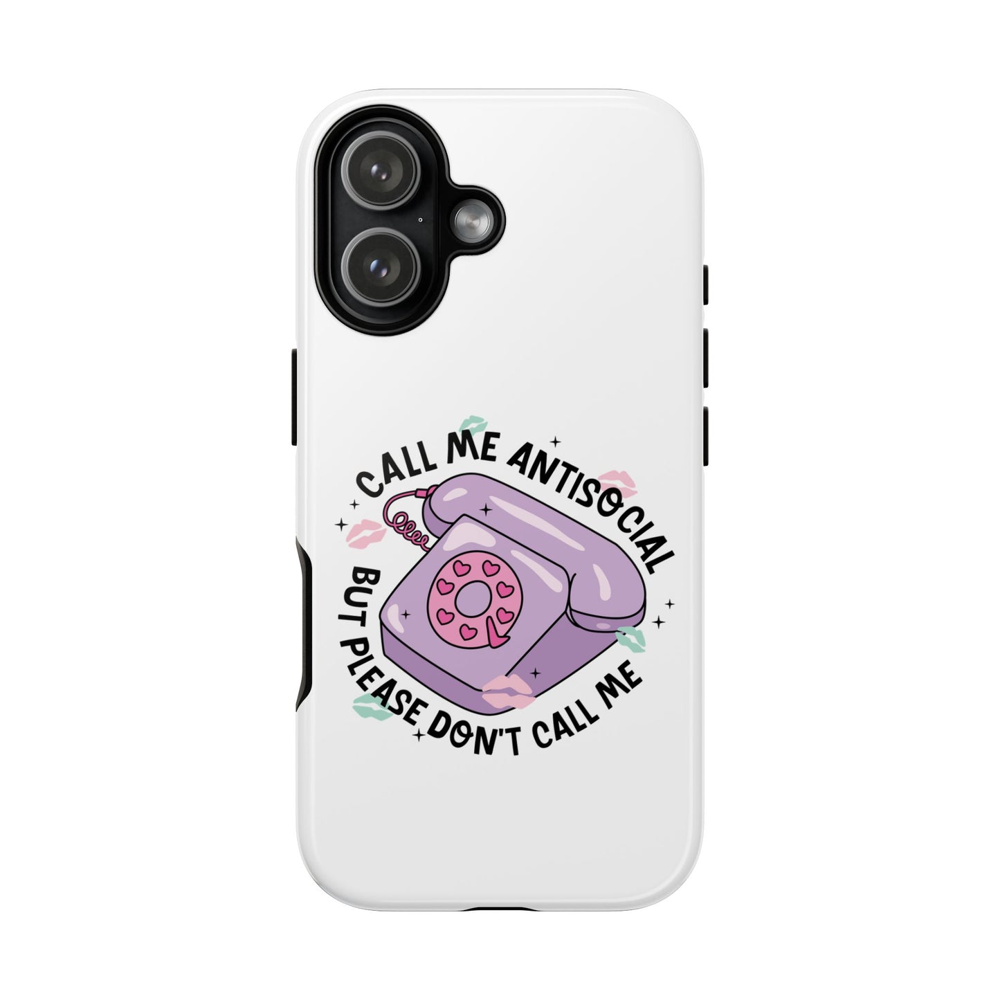 Phone Case — “Call Me Antisocial But Please Don’t Call Me” Cute Retro Telephone Design