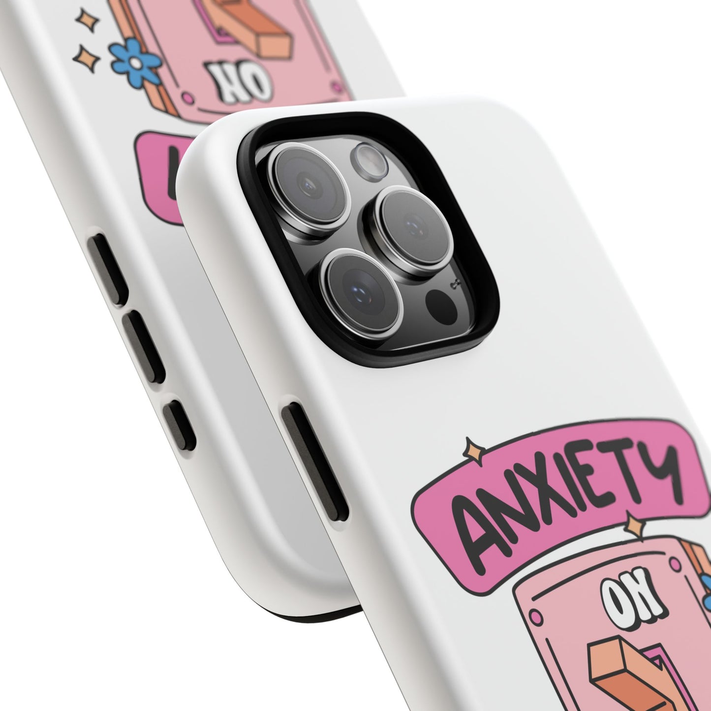 Anxiety On/Off Phone Case — Cute Pink Switch Mental Health Phone Cover