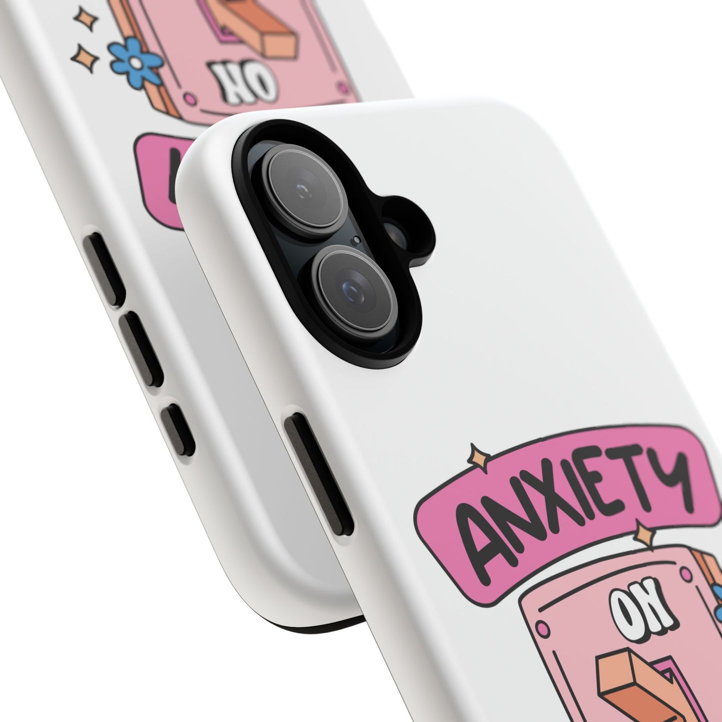 Anxiety On/Off Phone Case — Cute Pink Switch Mental Health Phone Cover