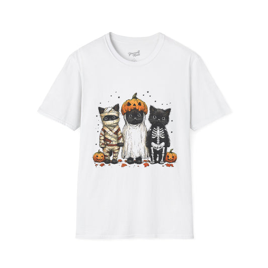 Halloween Cat T-Shirt, Fun, Unisex tee, Spooky cats Lovers Gift
