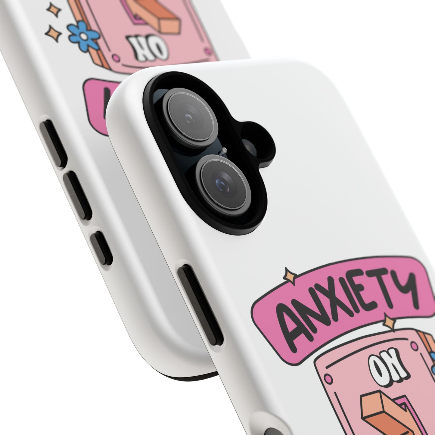 Anxiety On/Off Phone Case — Cute Pink Switch Mental Health Phone Cover