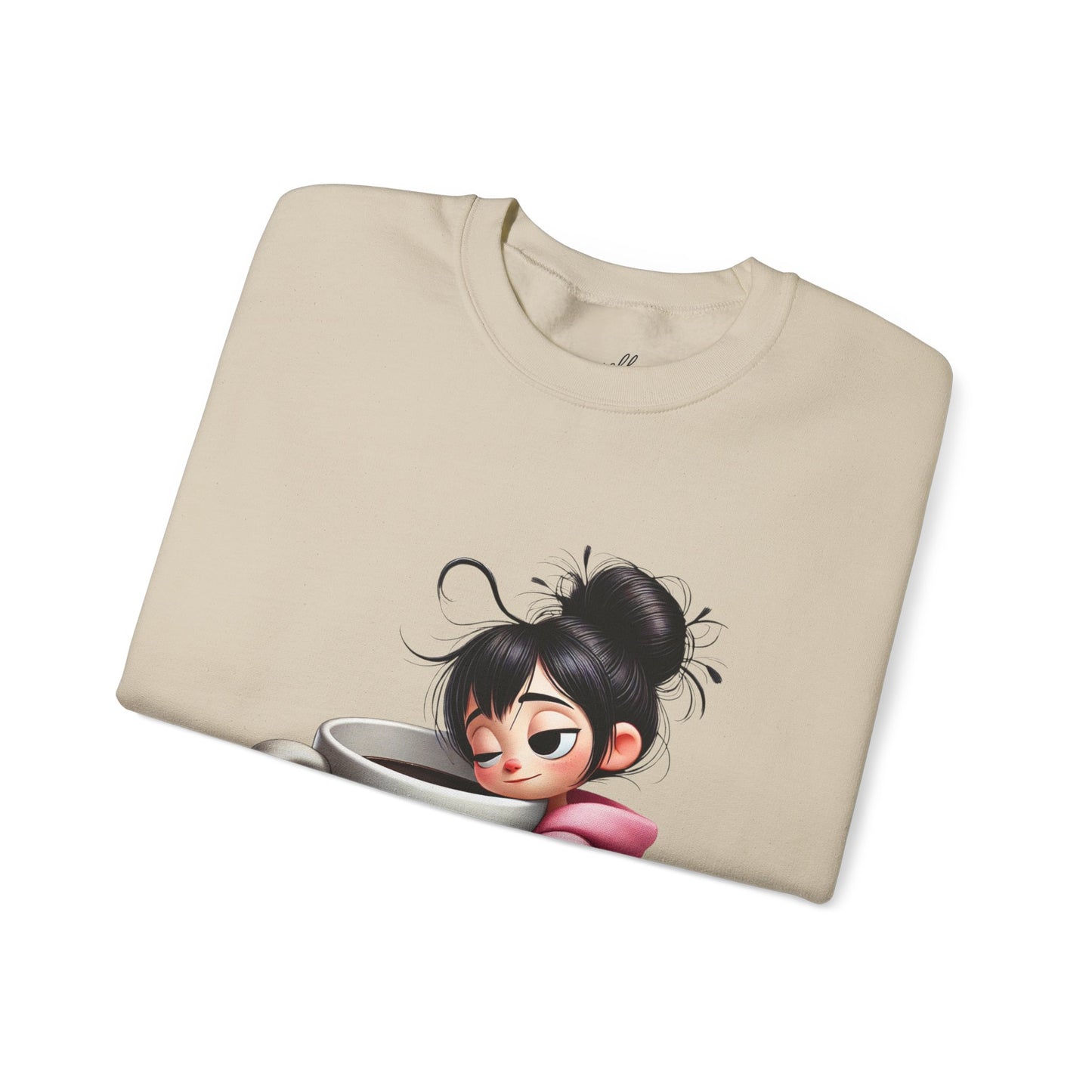 Girl Hugging Coffee - Sweatshirt