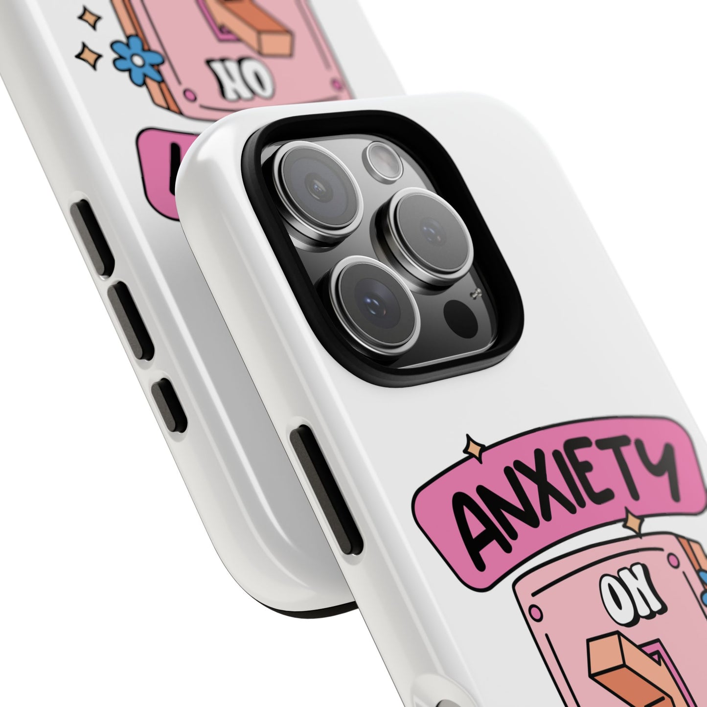 Anxiety On/Off Phone Case — Cute Pink Switch Mental Health Phone Cover