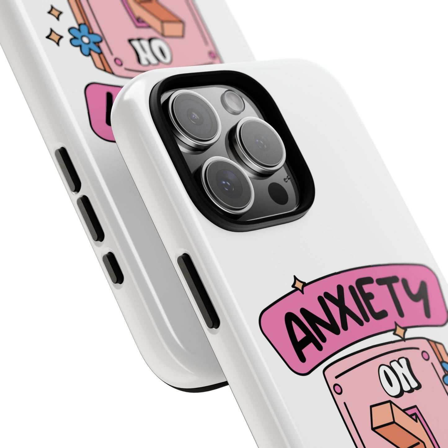 Anxiety On/Off Phone Case — Cute Pink Switch Mental Health Phone Cover