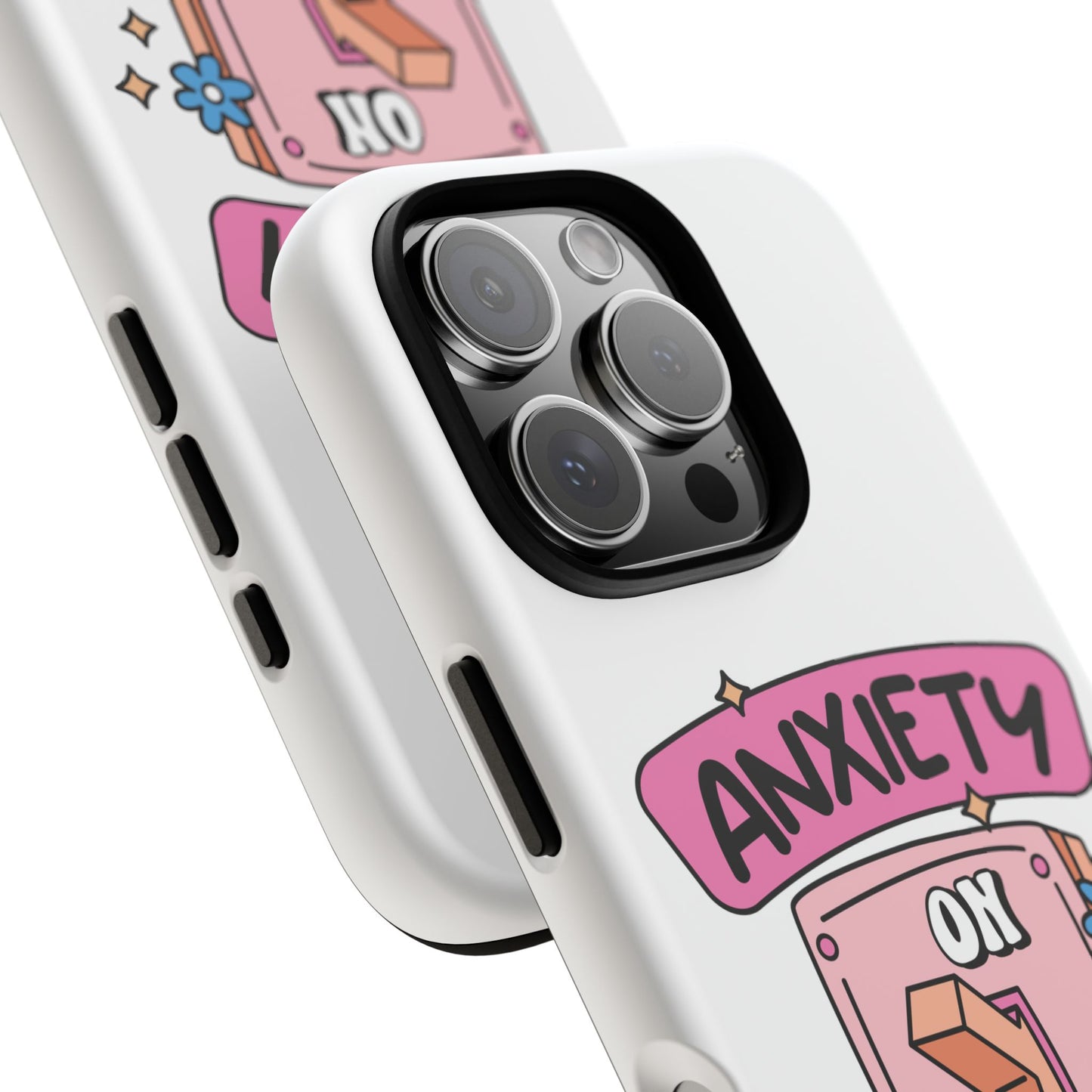 Anxiety On/Off Phone Case — Cute Pink Switch Mental Health Phone Cover