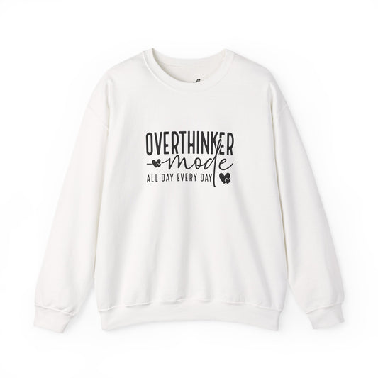 Overthinker Mode Crewneck Sweatshirt - Casual Wear, Unisex Fashion