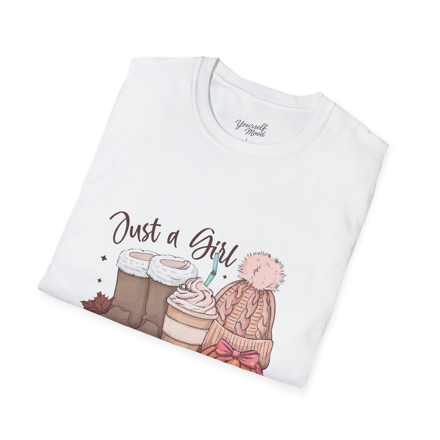 "Just a Girl Who Loves Fall" Softstyle T-Shirt, Tee Seasonal Fashion, Gift for, Halloween Celebration Wear