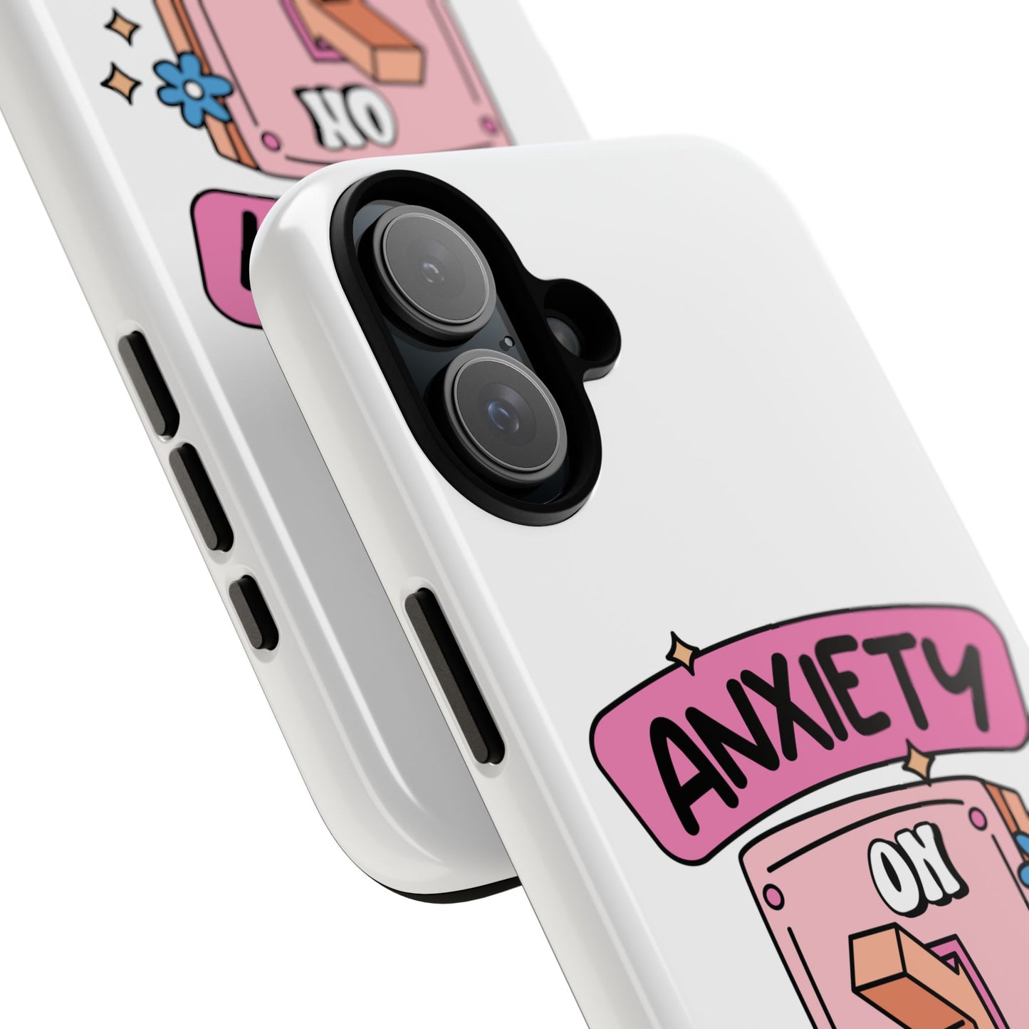 Anxiety On/Off Phone Case — Cute Pink Switch Mental Health Phone Cover