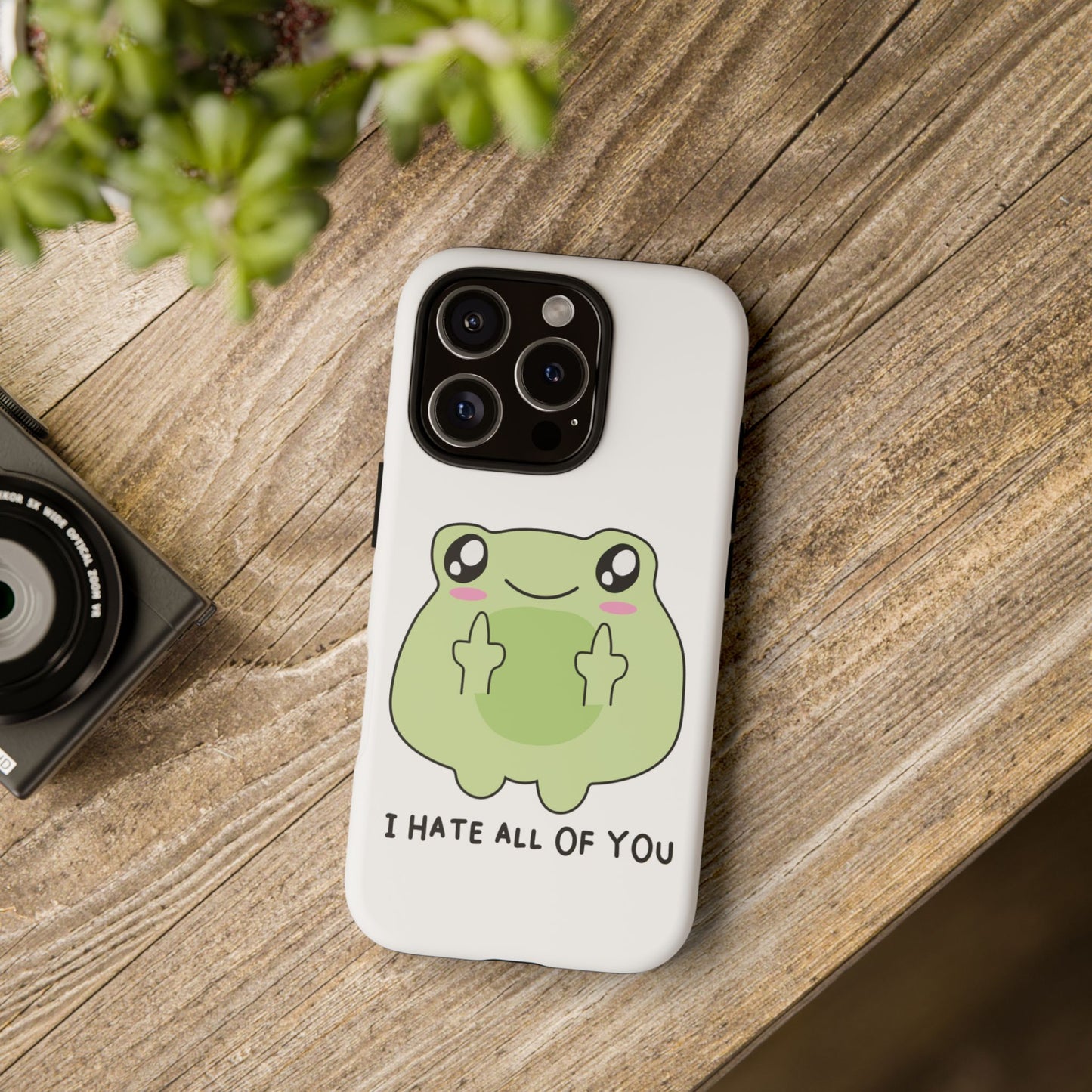 Phone Case — Cute Frog Giving Middle Fingers "I Hate All Of You"