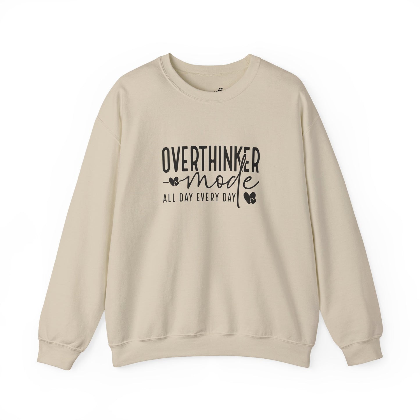 Overthinker Mode Crewneck Sweatshirt - Casual Wear, Unisex Fashion
