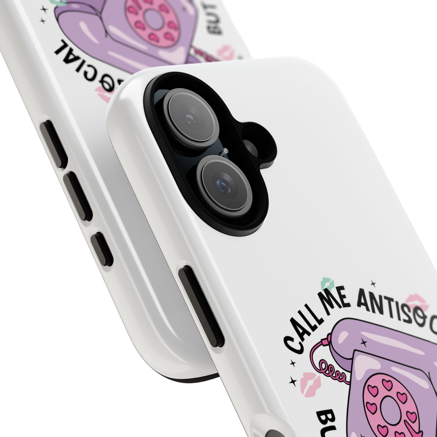 Phone Case — “Call Me Antisocial But Please Don’t Call Me” Cute Retro Telephone Design