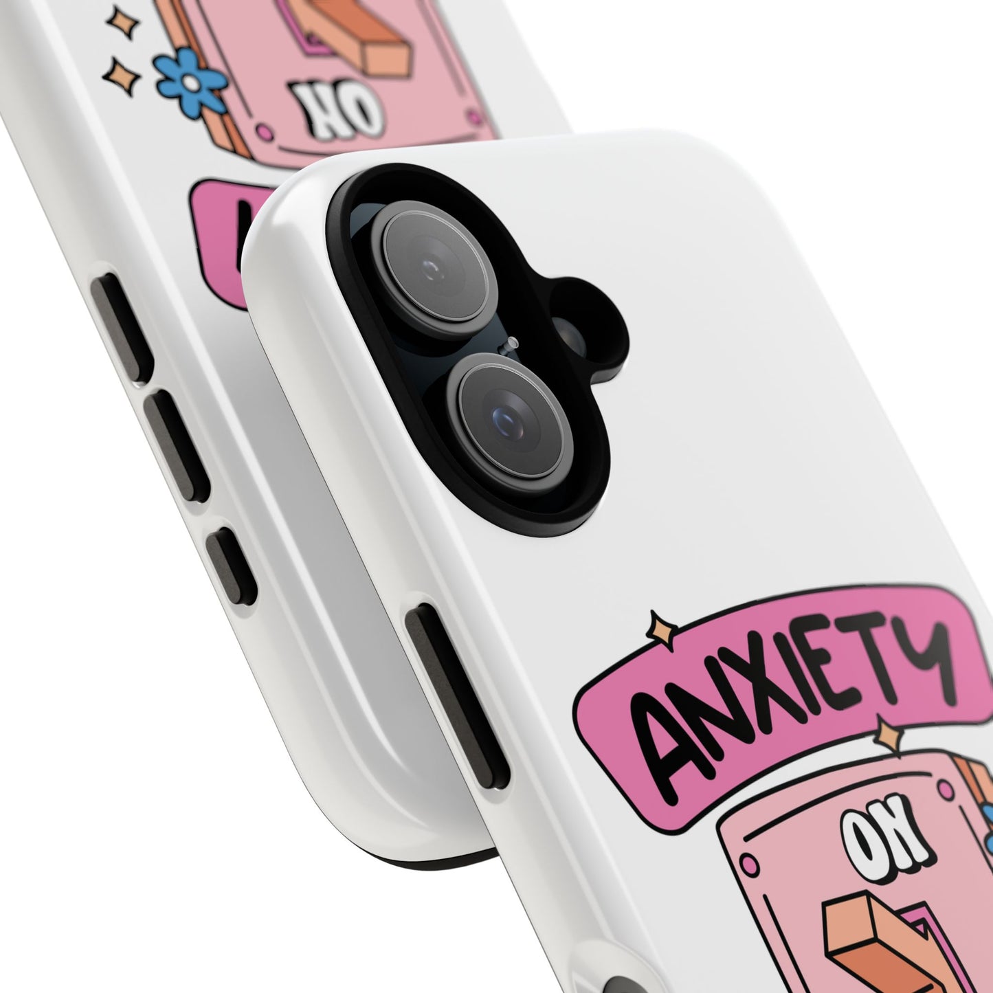 Anxiety On/Off Phone Case — Cute Pink Switch Mental Health Phone Cover