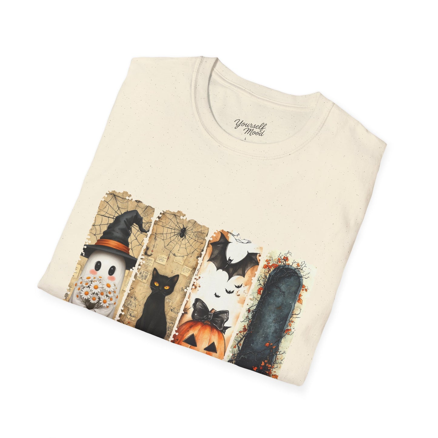 Spooky Season T-Shirt, Halloween Tee, Cute Cat T-Shirt, Pumpkin Design Apparel